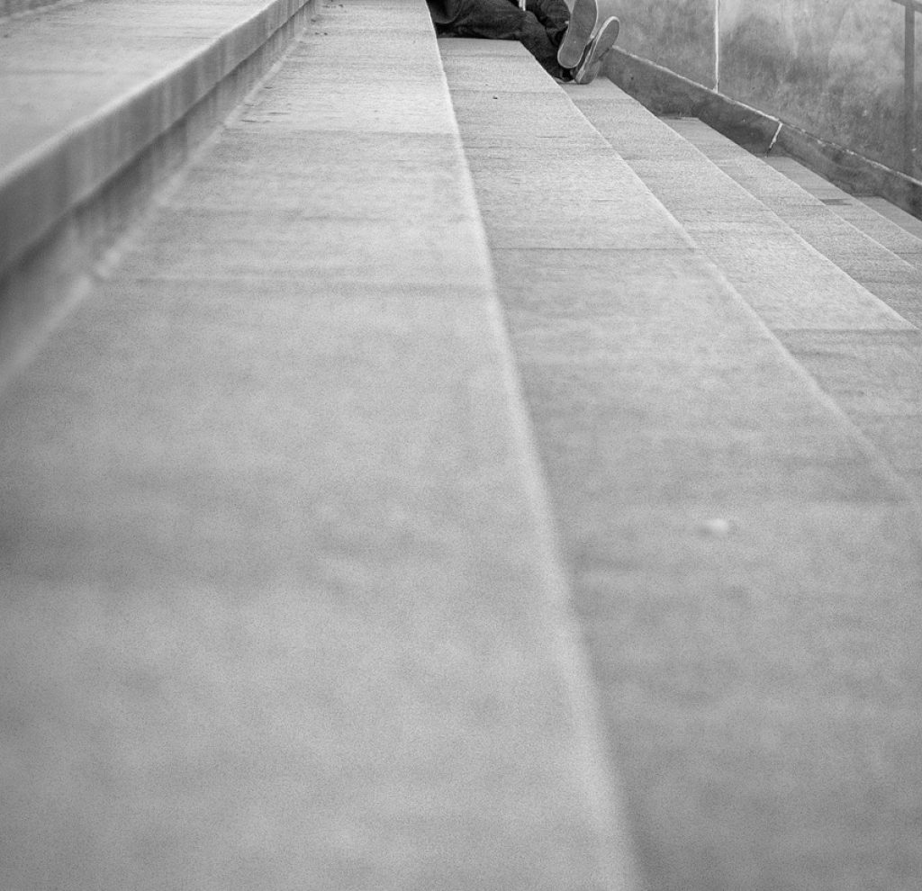 man, stairs, outdoors, black and white, sitting, alone, relaxation, park, steps, stairway